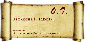Oszkocsil Tibold névjegykártya